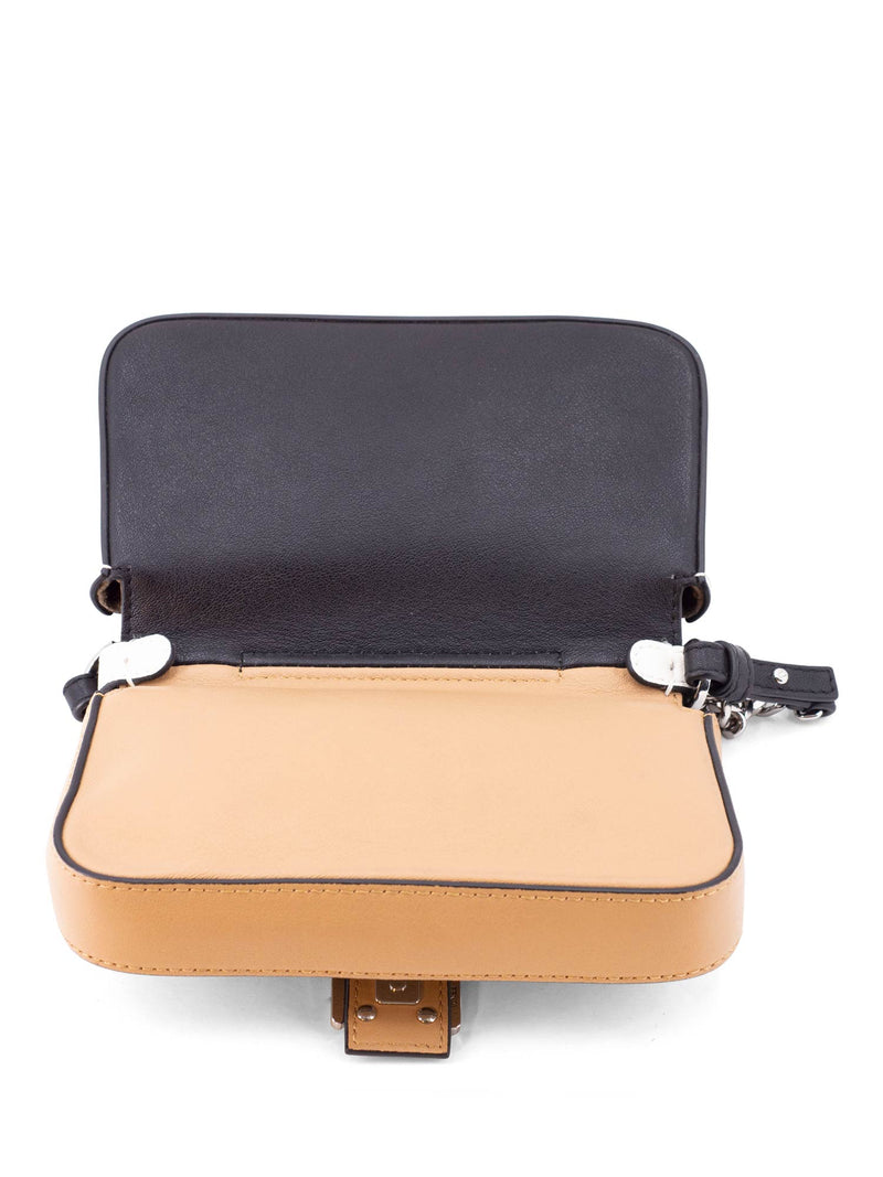 Fendi Leather Double Micro Messenger Bag Black Brown-designer resale