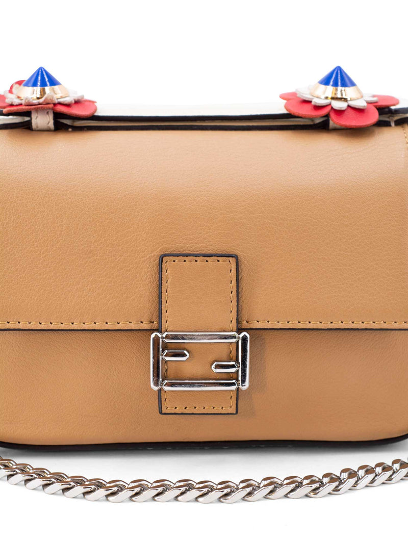 Fendi Leather Double Micro Messenger Bag Black Brown-designer resale
