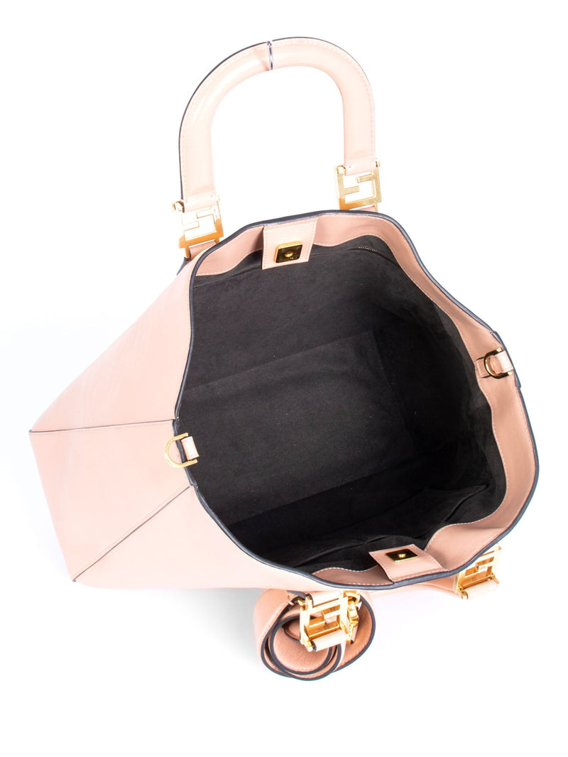 Fendi Leather FF Logo Shopper Bag Blush Pink-designer resale