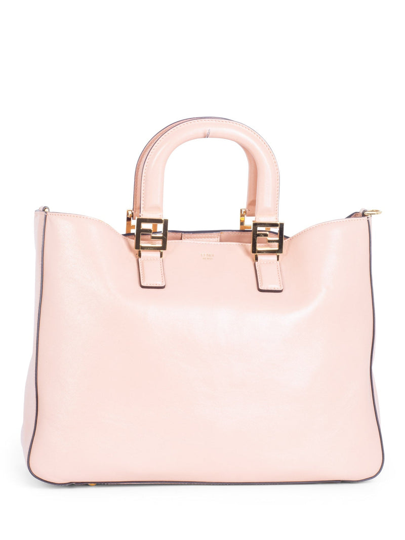 Fendi Leather FF Logo Shopper Bag Blush Pink-designer resale