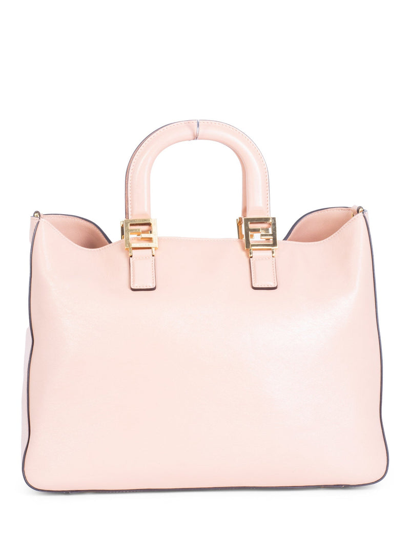 Fendi Leather FF Logo Shopper Bag Blush Pink-designer resale