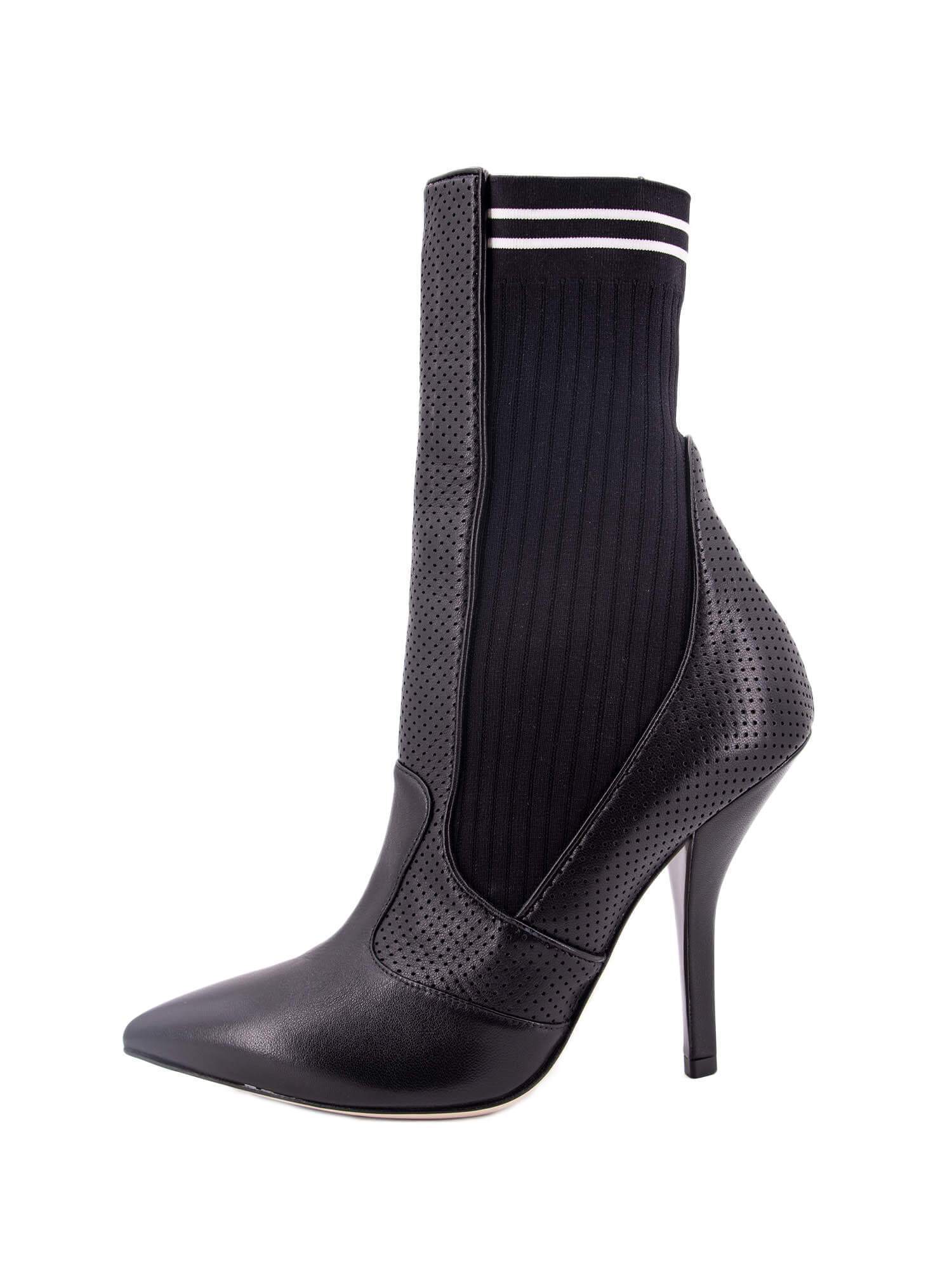 Fendi Leather Sock Boots Black-designer resale