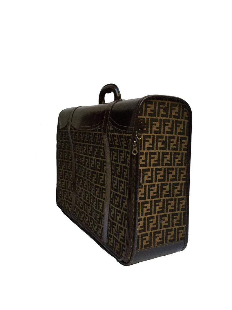 Fendi Monogram 60 Weekend Travel Luggage Bag Brown-designer resale