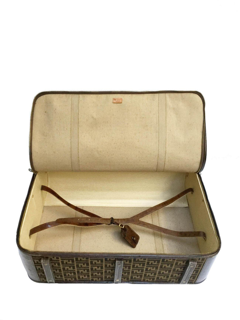 Fendi Monogram 60 Weekend Travel Luggage Bag Brown-designer resale