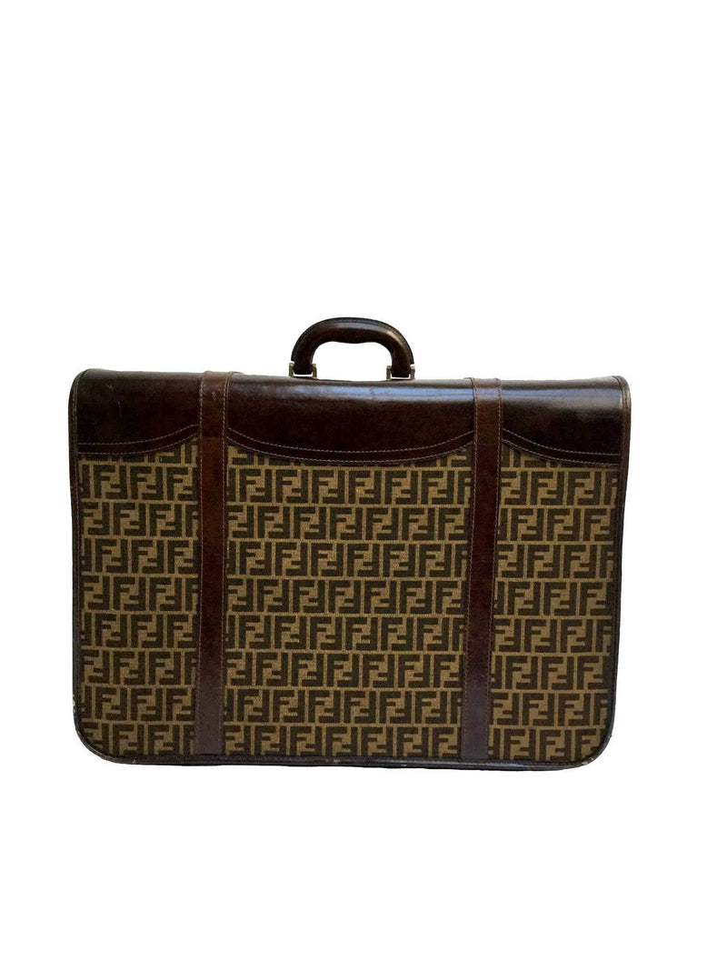 Fendi Monogram 60 Weekend Travel Luggage Bag Brown-designer resale