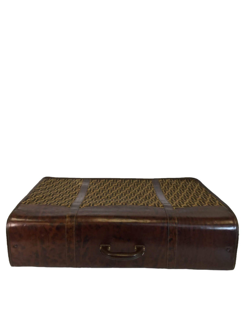Fendi Monogram Weekend Travel Luggage Bag Brown 75-designer resale