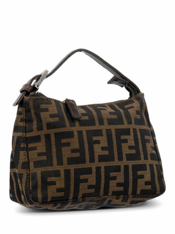 Fendi Monogram Zucca "Tobacco" Mini Pochette Brown-designer resale