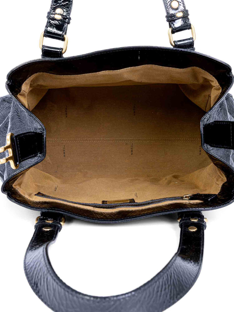 Fendi Patent Leather Shoulder Bag Black
