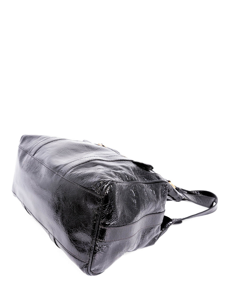 Fendi Patent Leather Shoulder Bag Black-designer resale