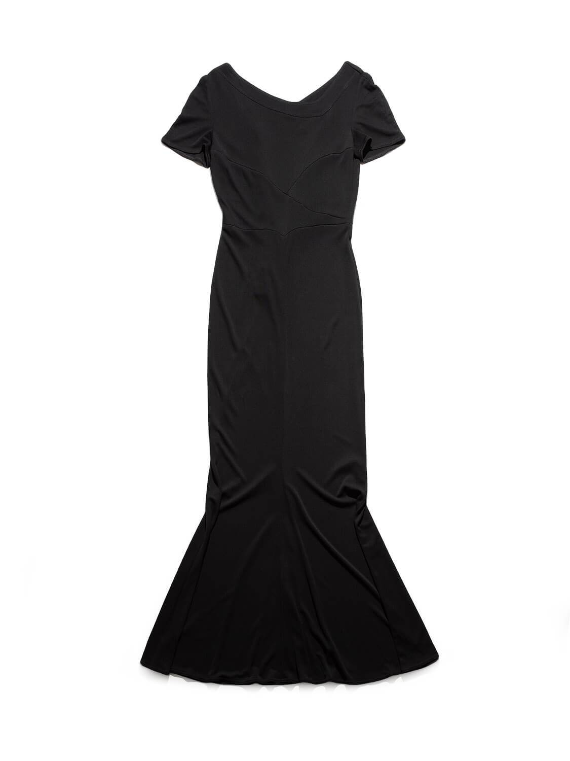 Fendi Pearl Button Maxi Dress Black-designer resale