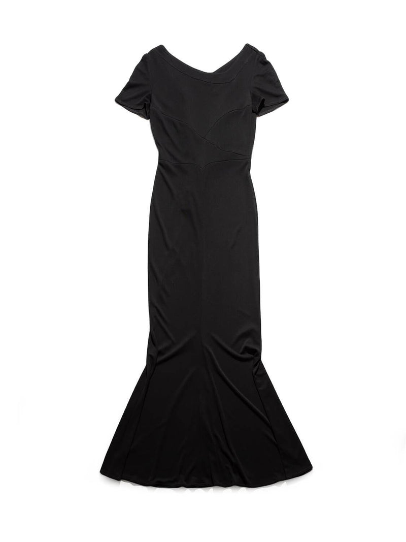 Fendi Pearl Button Maxi Dress Black Fendi Pearl Button Maxi Dress Black