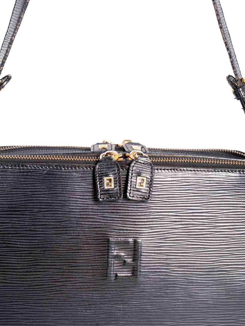 Fendi Vintage Leather Black Shoulder Bag