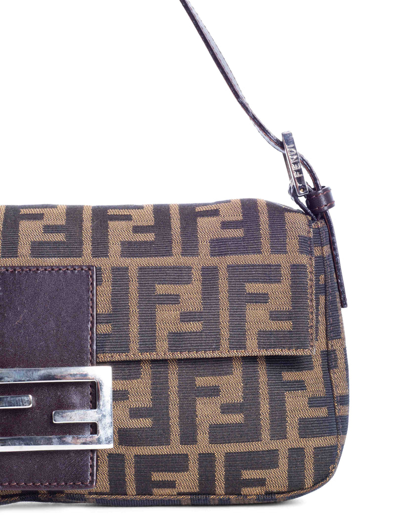 Fendi Zucca Flap Pochette Bag Brown-designer resale