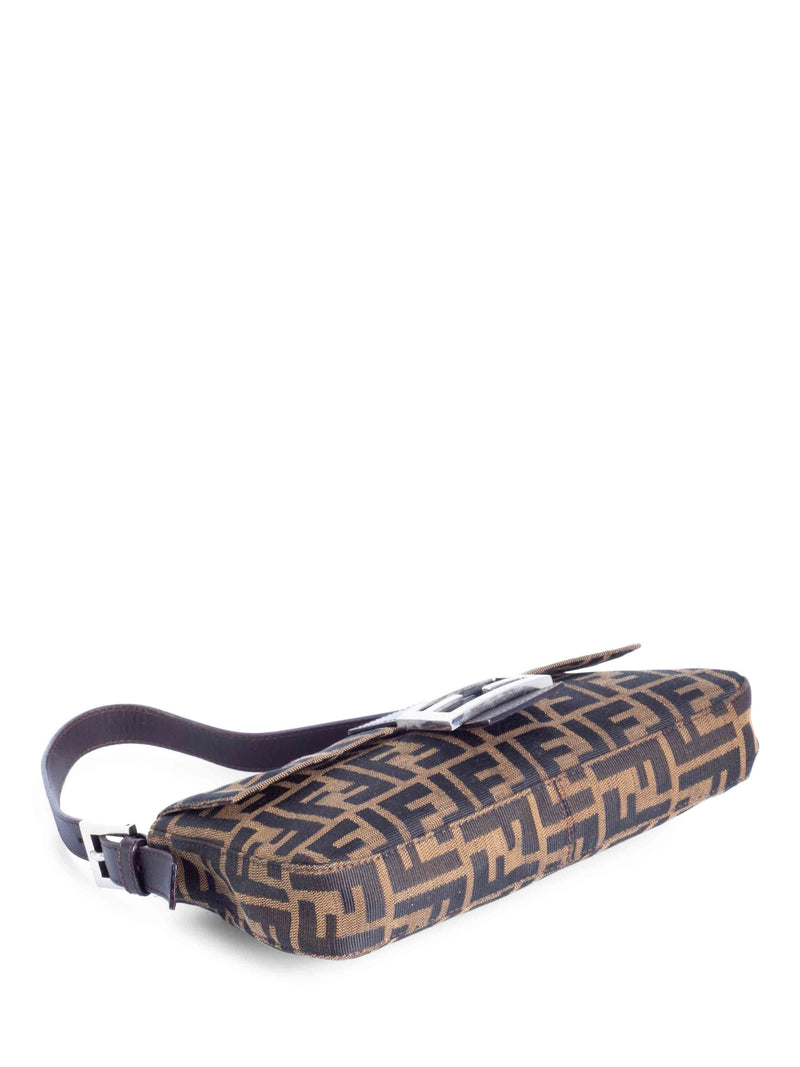 Fendi Zucca Flap Pochette Bag Brown-designer resale