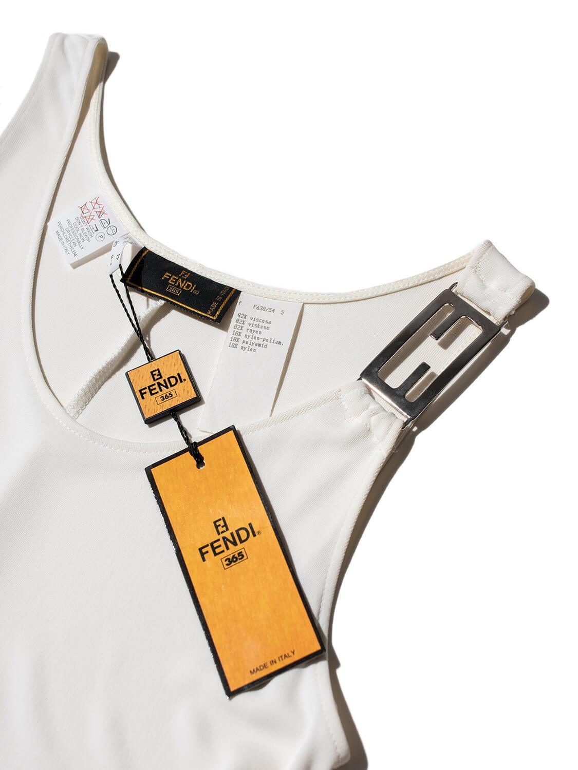 Fendi Zucca Logo Maxi Dress Ivory-designer resale