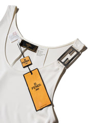 logo maxi dress Fendi Zucca Logo Maxi Dress Ivory