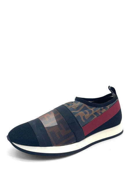 Fendi Multicolor Fendi Logo Mesh Sneakers Fendi Zucca Logo Mesh