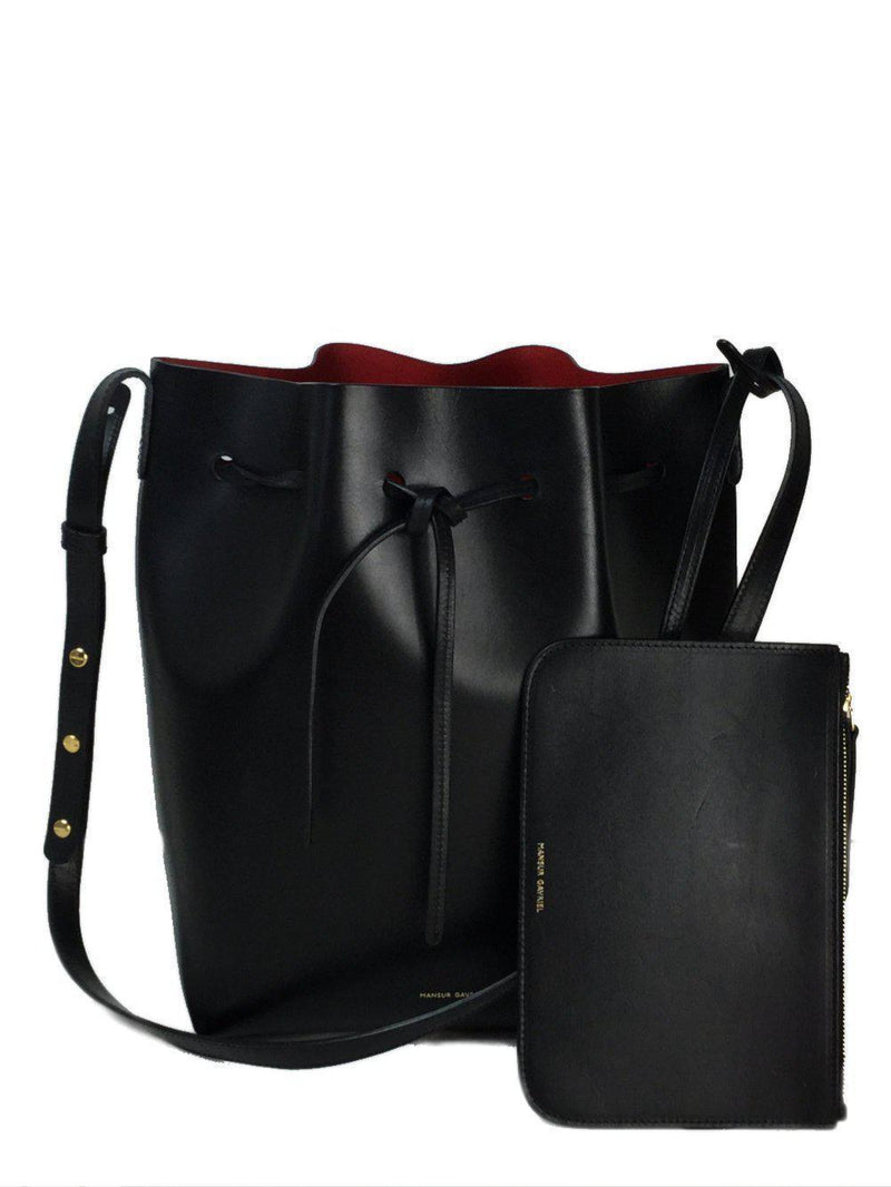 Flamma Bucket Bag Black Leather Gold Hardware-designer resale