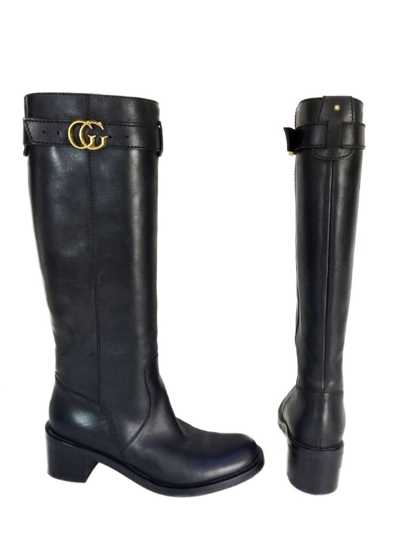 GG Marmont Leather Boots Size 39.5, US 9-designer resale
