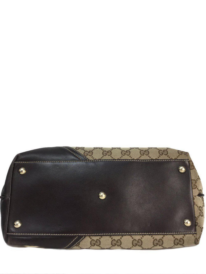 GG Monogram Classic Canvas Tote Bag Brown Leather-designer resale
