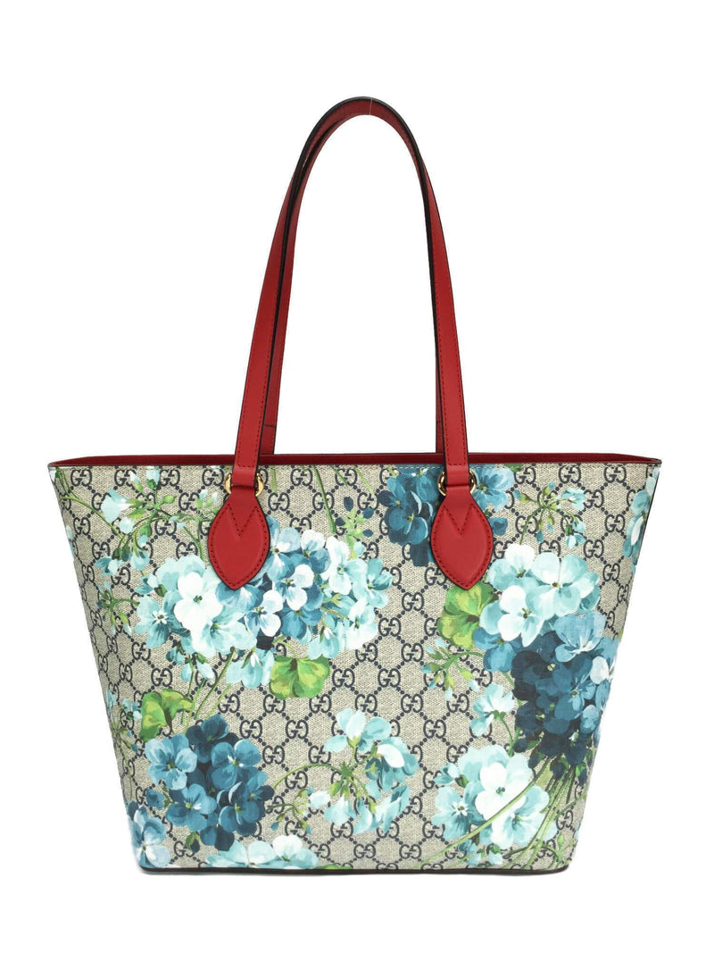 GG Supreme Monogram Blooms Tote Blue-designer resale