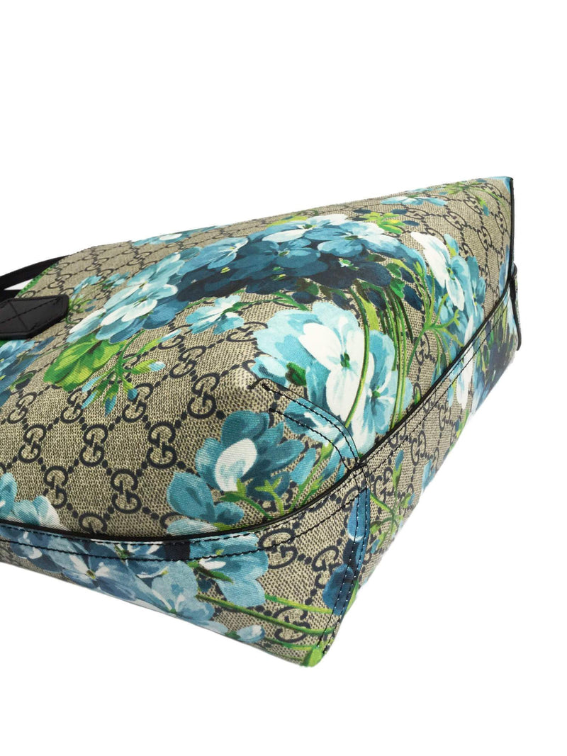 GG Supreme Monogram Blue Blooms Print Small Reversible Tote Bag-designer resale