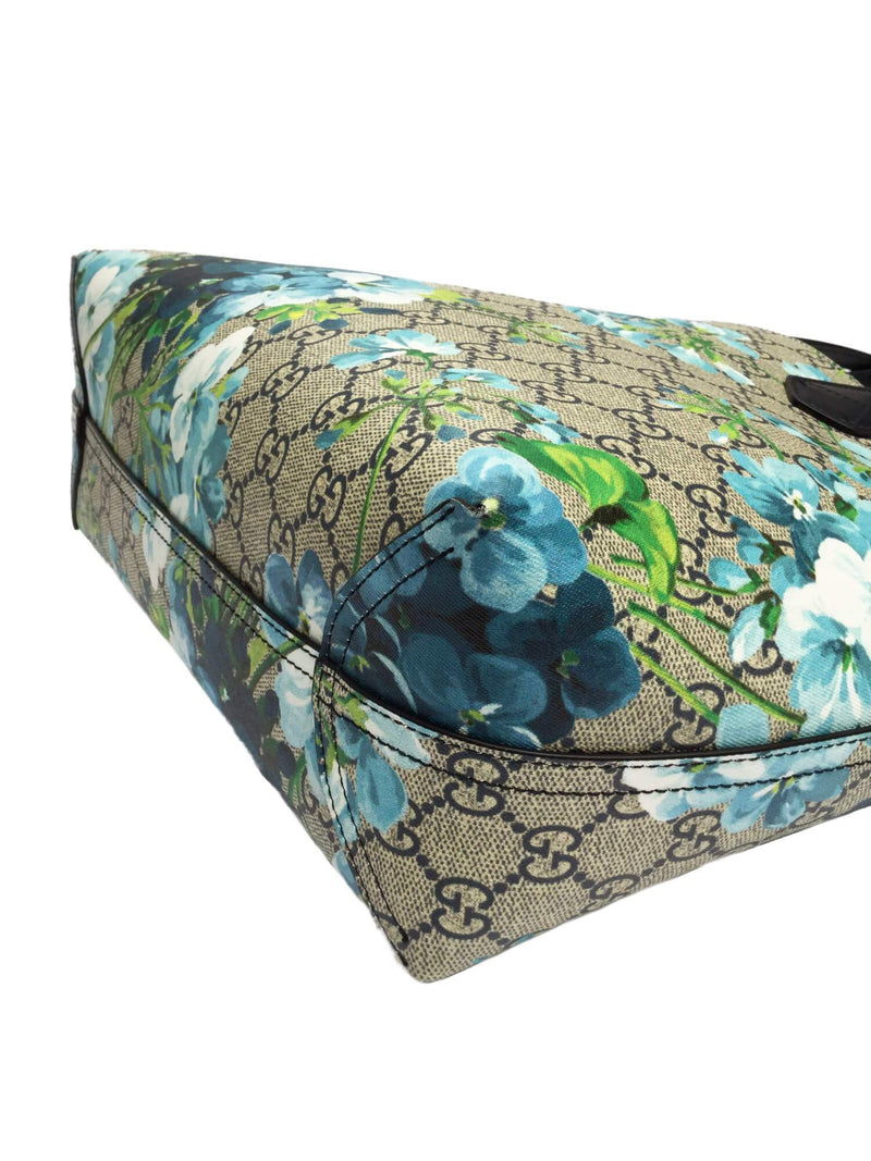 GG Supreme Monogram Blue Blooms Print Small Reversible Tote Bag-designer resale