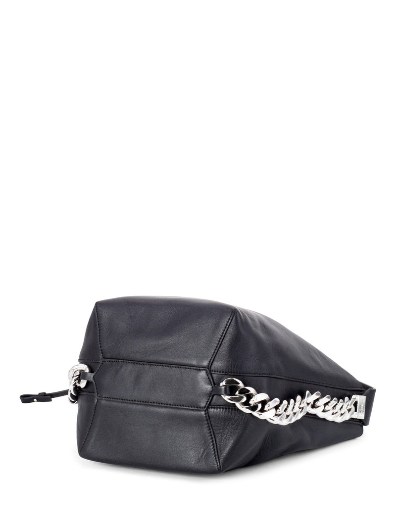 Givenchy Leather Infinity Chain Bucket Bag Black-designer resale