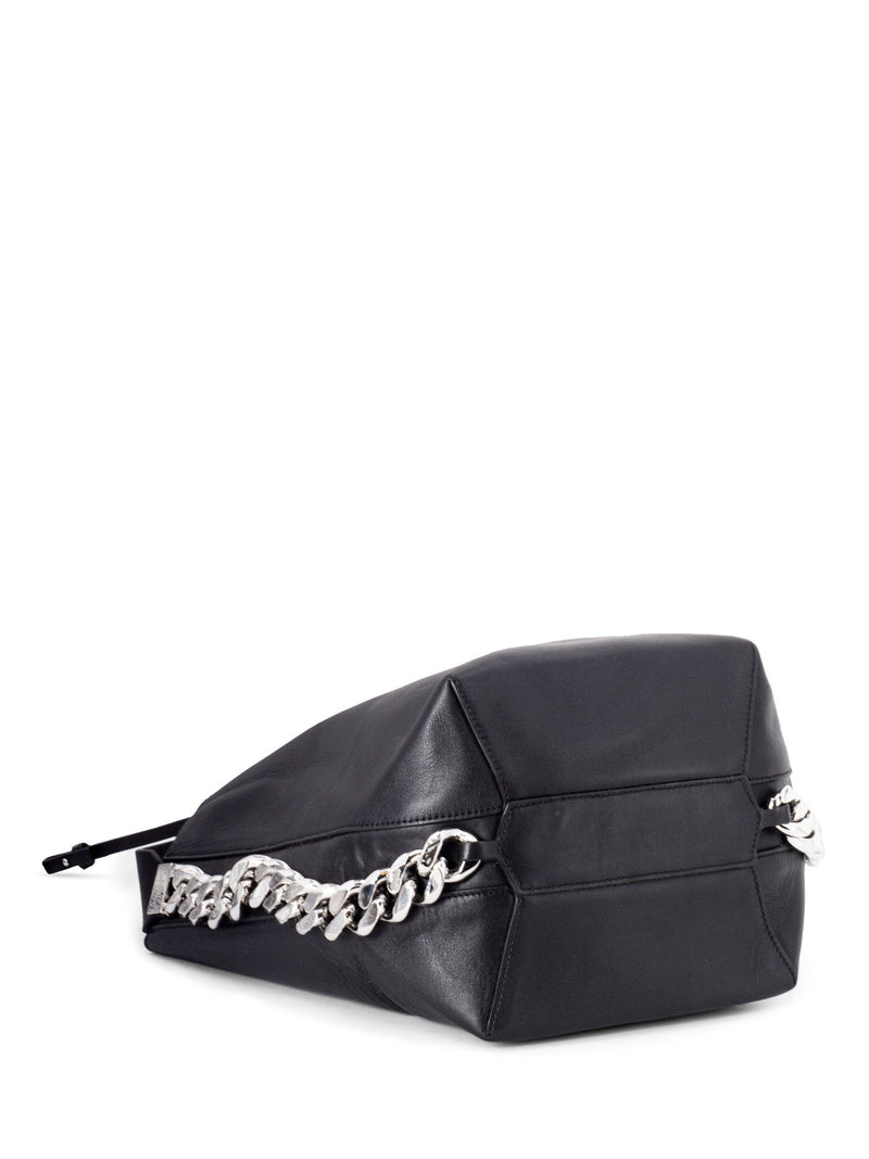 Givenchy Leather Infinity Chain Bucket Bag Black-designer resale