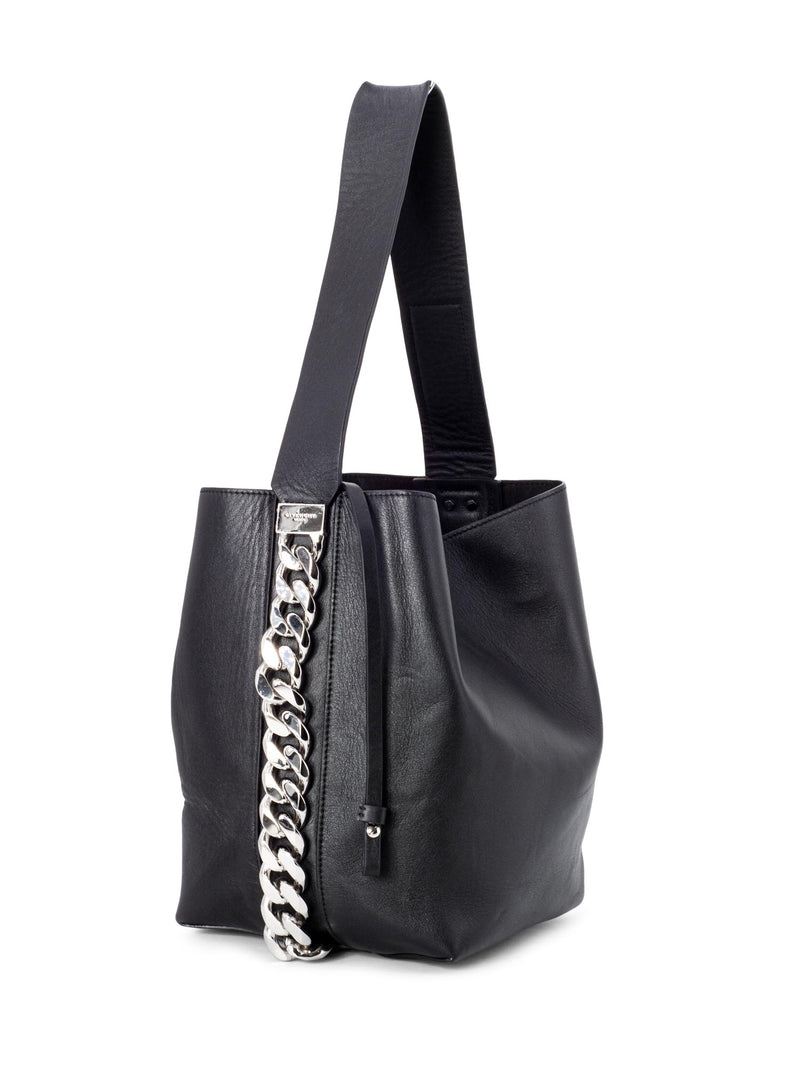 Givenchy Leather Infinity Chain Bucket Bag Black-designer resale