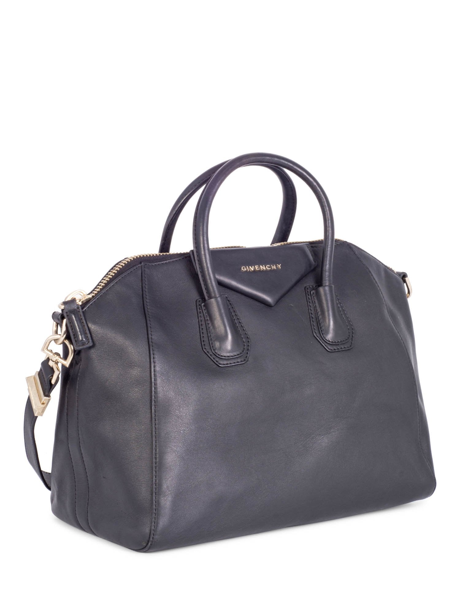Givenchy Leather Medium Antigona Bag Black-designer resale