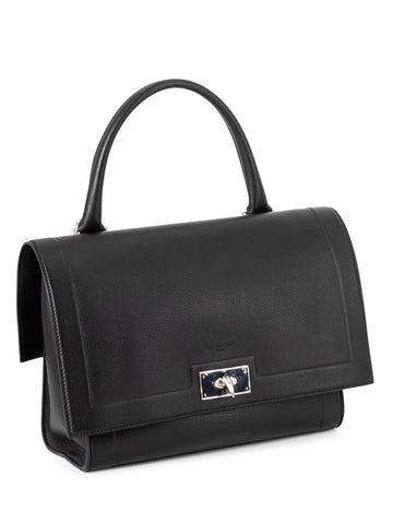 Givenchy Leather Shark Satchel Bag Black-designer resale