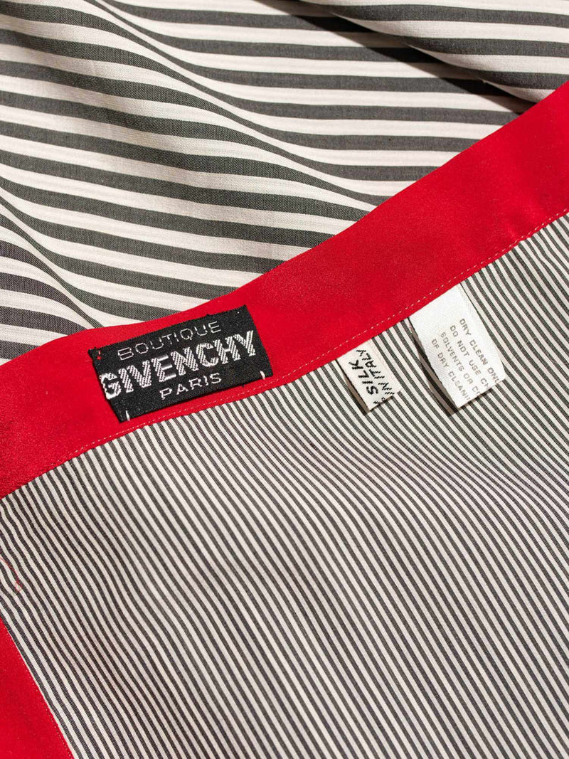 Givenchy Silk Striped Shawl Red Black-designer resale