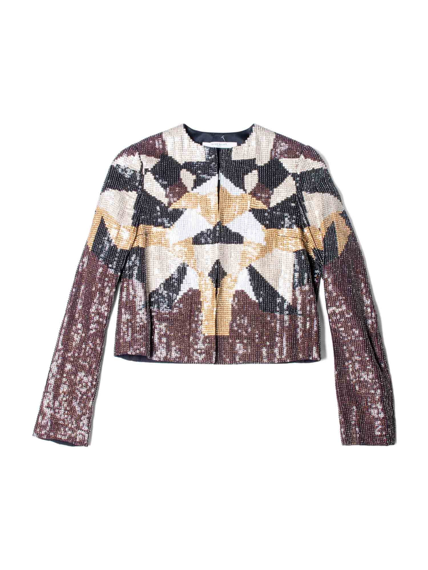 Givenchy Vintage Beaded Embroidered Cropped Jacket Multicolor-designer resale