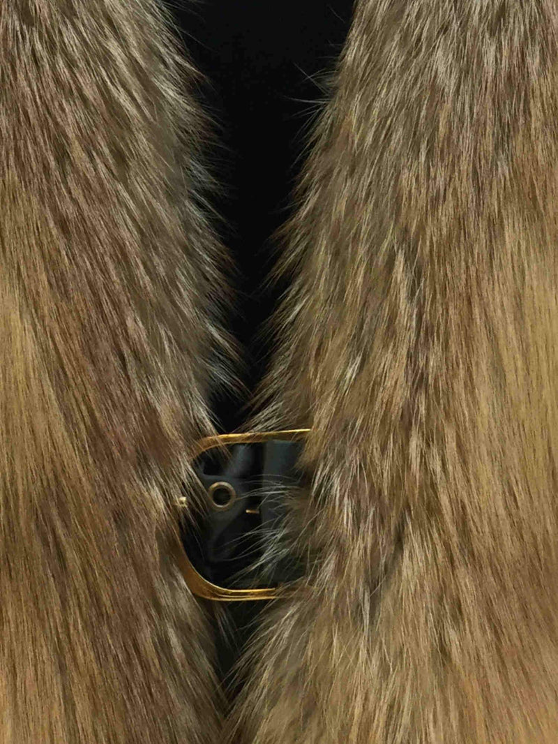 Gold Fox Fur Scarf Vest-designer resale