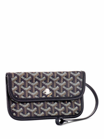 Goyard Monogram Wristlet Pouch Black Blue-designer resale