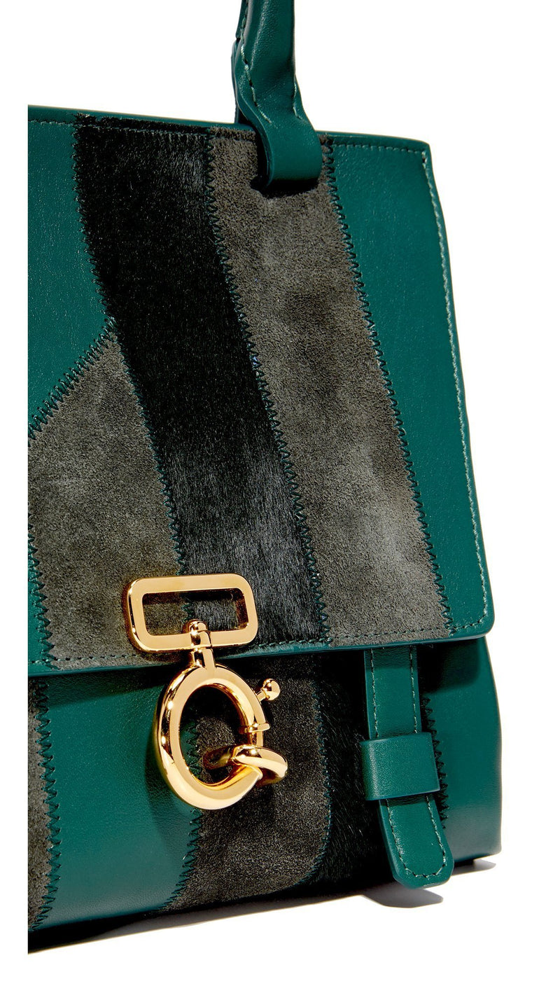 Green Patchwork Mini Avenue Messenger Bag-designer resale