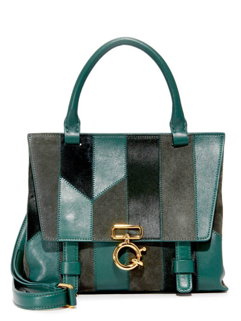 Green Patchwork Mini Avenue Messenger Bag-designer resale