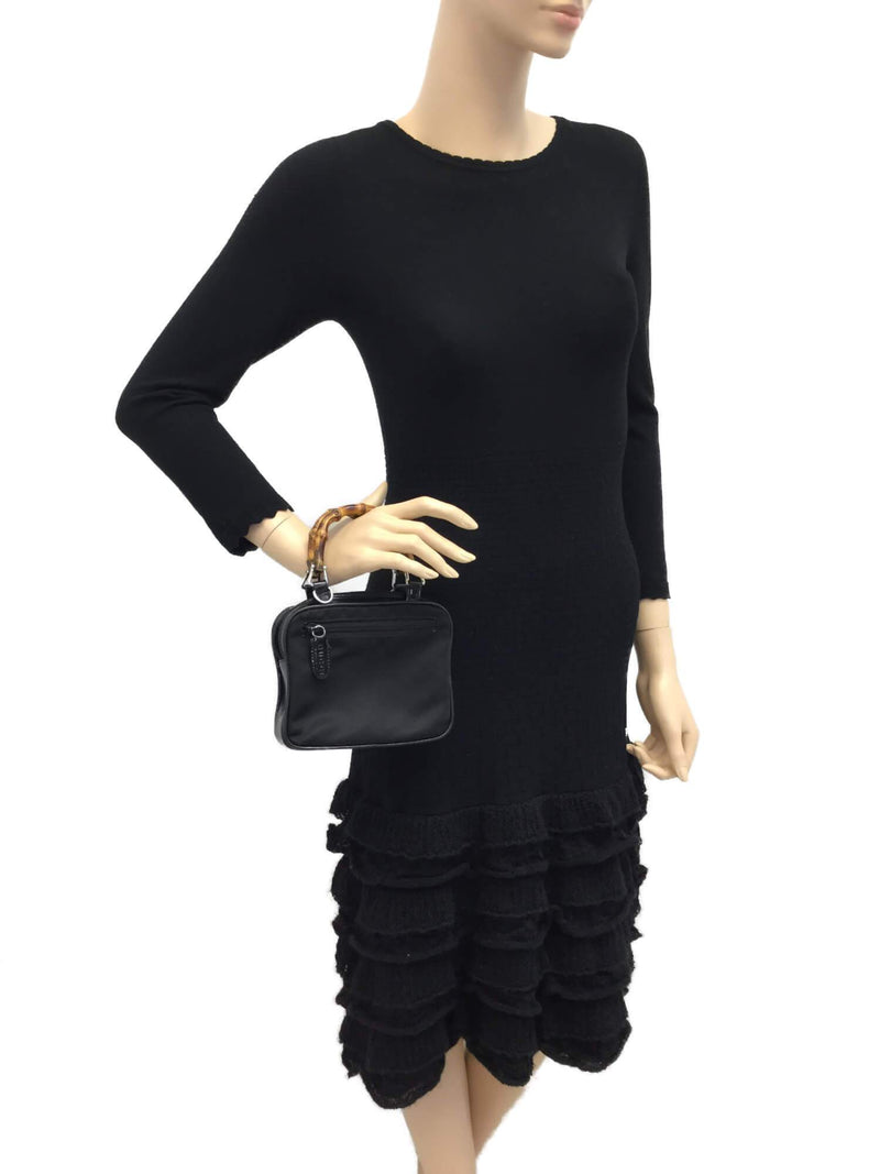 Gucci Bamboo Top Handle Mini Bag Black-designer resale