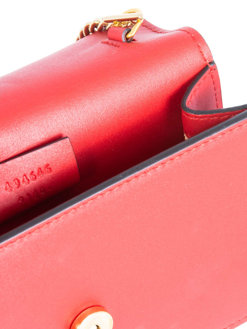 Gucci Calfskin Super Mini Sylvie Chain Messenger Bag Red-designer resale