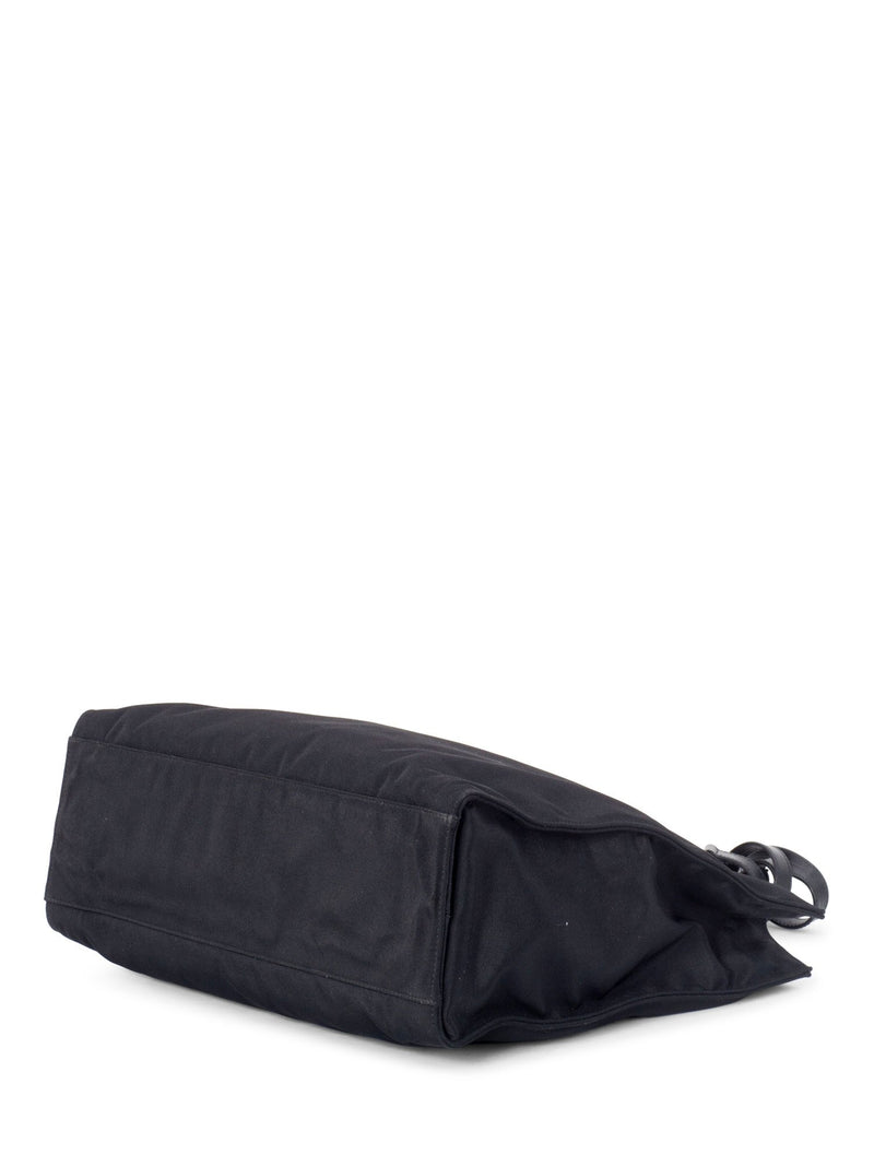 Gucci Canvas Metal Top Handle Tote Bag Black-designer resale