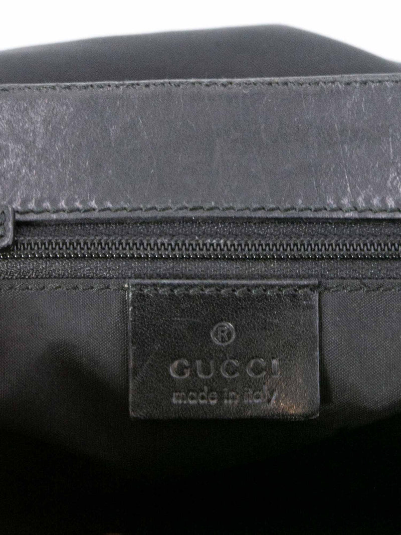 Gucci Canvas Metal Top Handle Tote Bag Black-designer resale