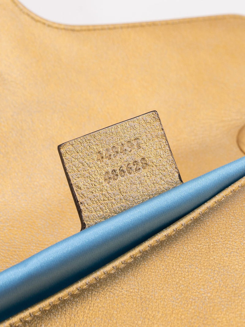 Gucci Chevron Quilted Leather Marmont Medium Flap Messenger Bag Pink Gold-designer resale