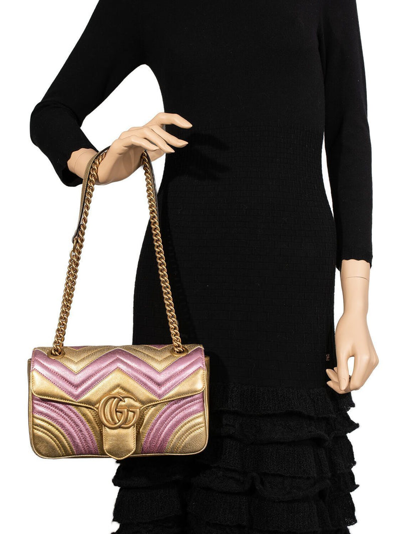 Pink and gold gucci bag best sale