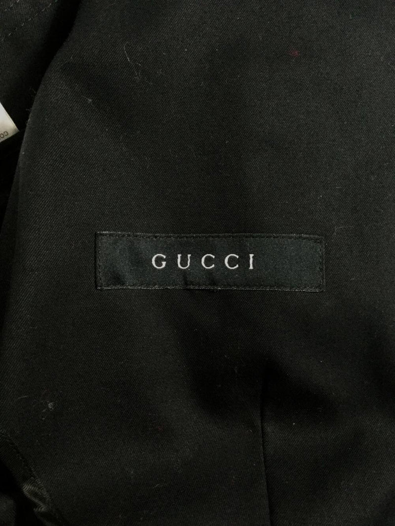 Gucci Cotton Web Stripe Trench Jacket Black-designer resale