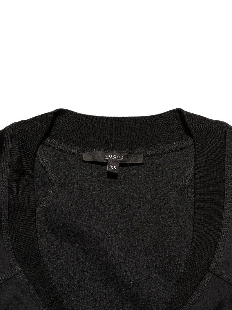 Gucci Fitted Belted Mini Dress Black-designer resale