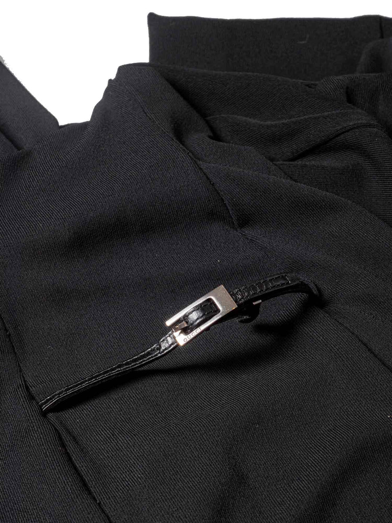 Gucci GG Logo Knit Turtleneck Dress Black-designer resale