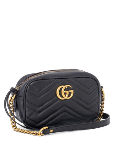 Gucci GG Marmont Small Messenger Bag Black-designer resale
