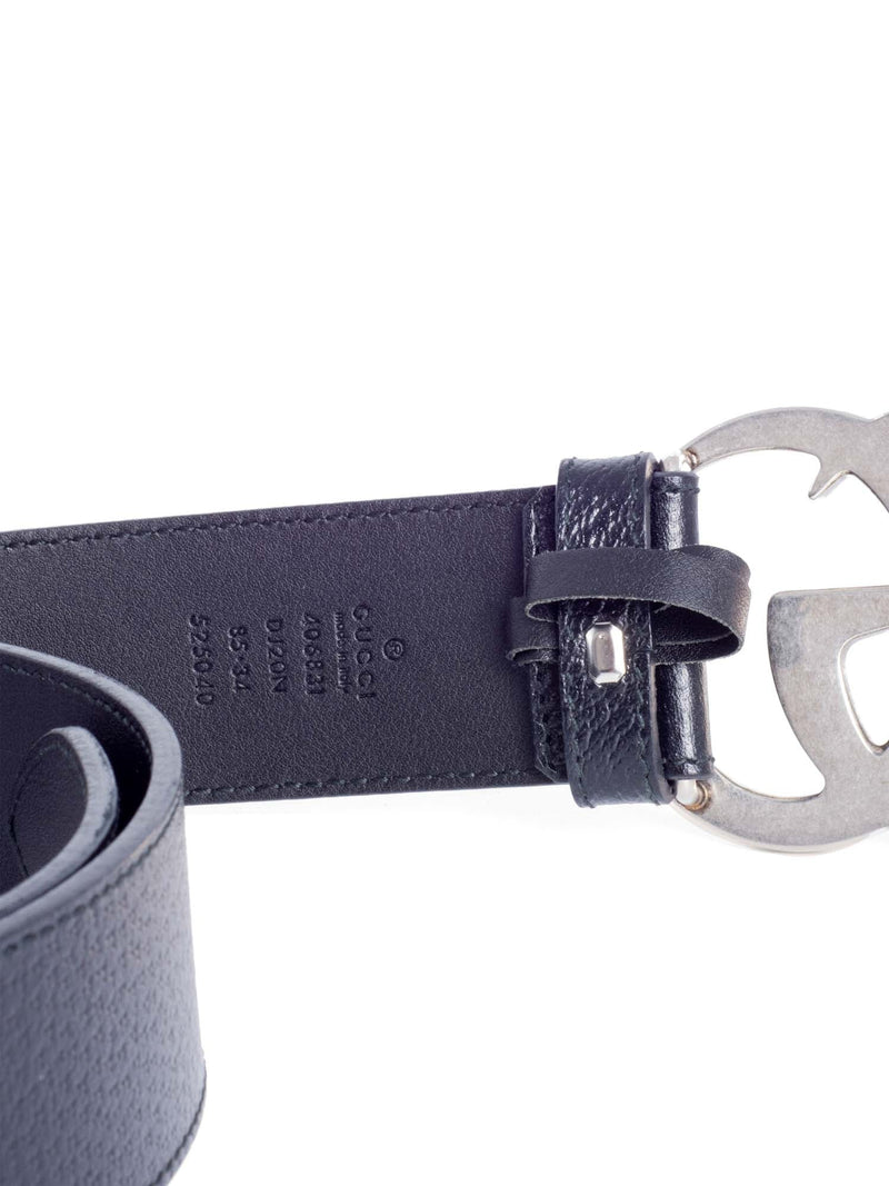 Gucci GG Marmont Wide Leather Belt Black-designer resale