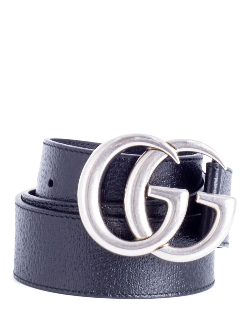 Gucci GG Marmont Wide Leather Belt Black-designer resale